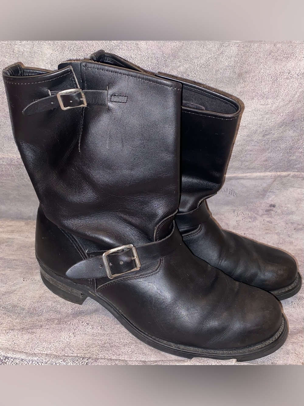 Vintage 80s 90s Frye 12R Engineer Harness Blk Leather Boots Biker Motorcycle 13